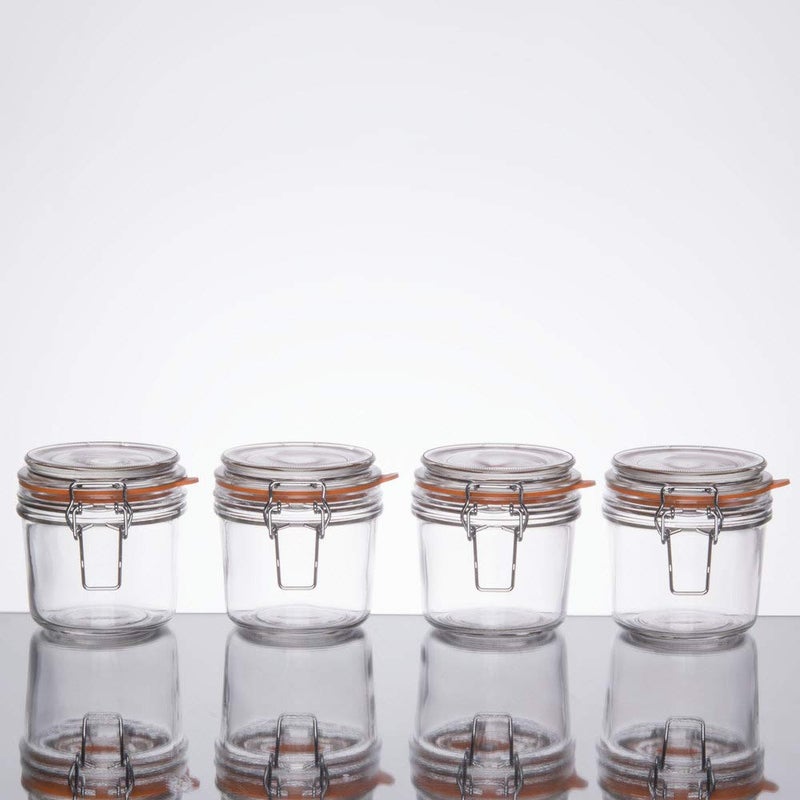 TableCraft CJS12 4-Piece Resealable Condiment Jar Set - Image 4